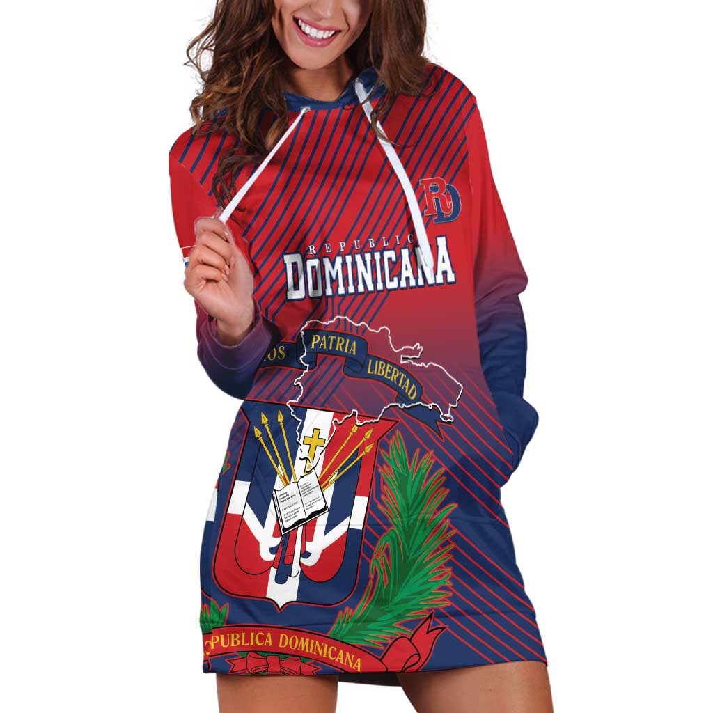 Dominican Republic 2026 Baseball Custom Hoodie Dress Coat Of Arms Gradient Style - Wonder Print Shop