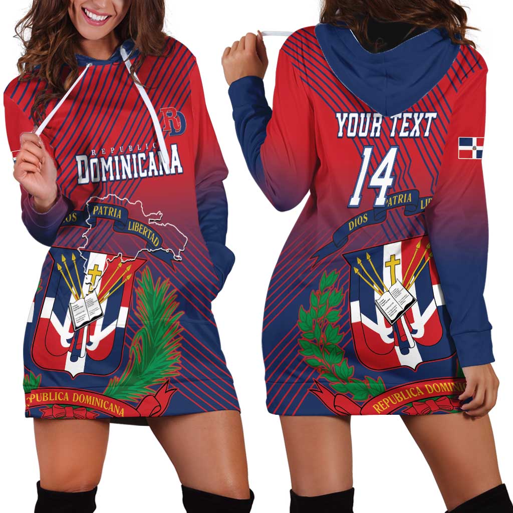Dominican Republic 2026 Baseball Custom Hoodie Dress Coat Of Arms Gradient Style - Wonder Print Shop