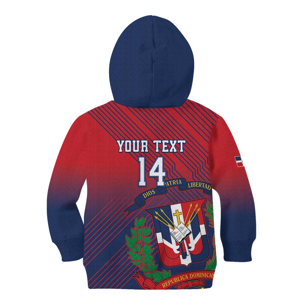 Dominican Republic 2026 Baseball Custom Kid Hoodie Coat Of Arms Gradient Style - Wonder Print Shop