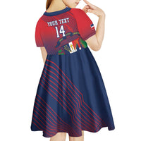 Dominican Republic 2026 Baseball Custom Kid Short Sleeve Dress Coat Of Arms Gradient Style - Wonder Print Shop