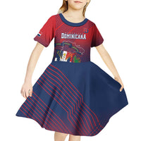 Dominican Republic 2026 Baseball Custom Kid Short Sleeve Dress Coat Of Arms Gradient Style - Wonder Print Shop