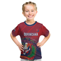 Dominican Republic 2026 Baseball Custom Kid T Shirt Coat Of Arms Gradient Style - Wonder Print Shop