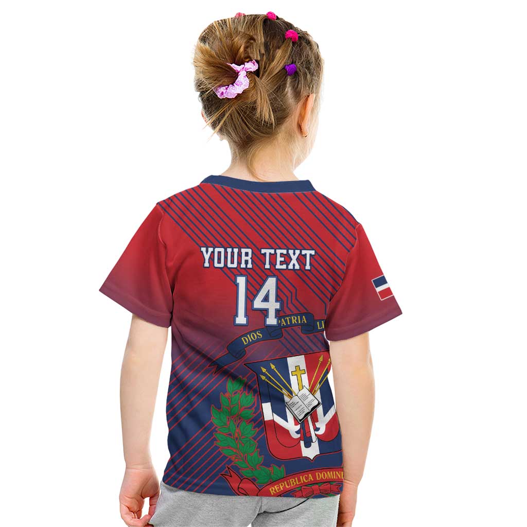 Dominican Republic 2026 Baseball Custom Kid T Shirt Coat Of Arms Gradient Style - Wonder Print Shop