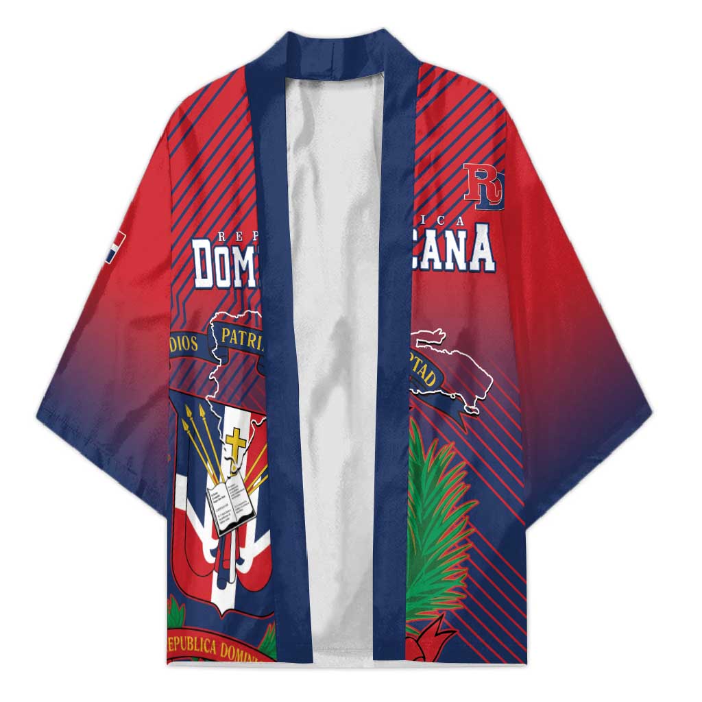 Dominican Republic 2026 Baseball Custom Kimono Coat Of Arms Gradient Style - Wonder Print Shop
