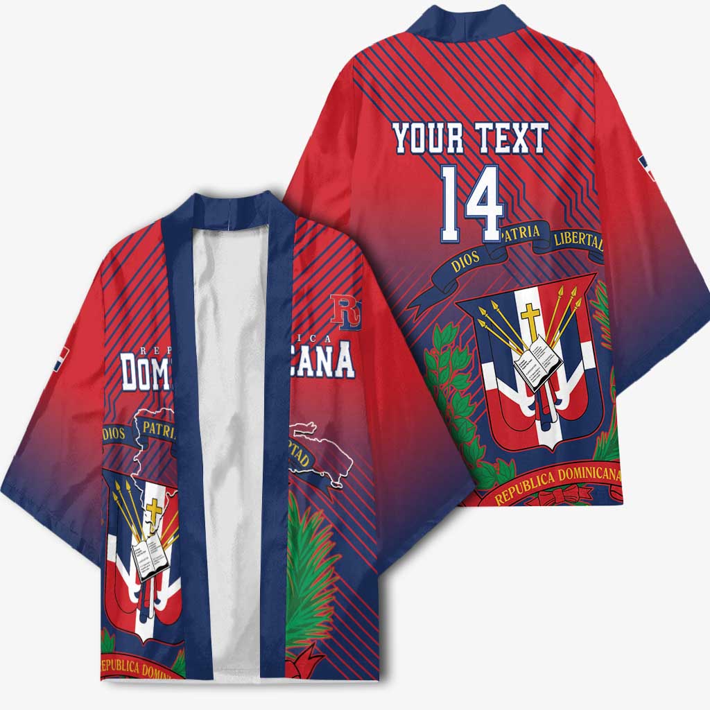 Dominican Republic 2026 Baseball Custom Kimono Coat Of Arms Gradient Style - Wonder Print Shop