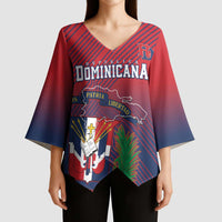 Dominican Republic 2026 Baseball Custom Kimono Sleeve Blouse Coat Of Arms Gradient Style - Wonder Print Shop