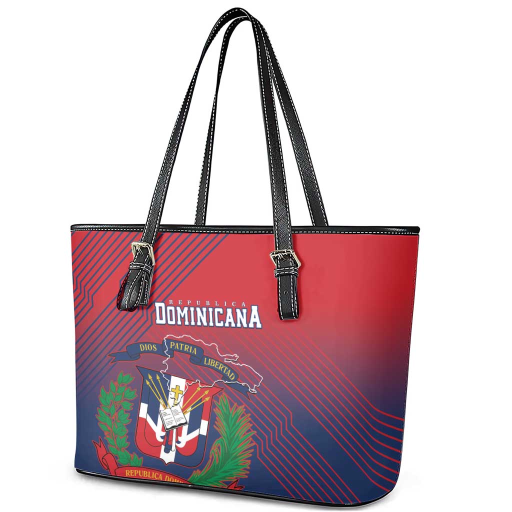 Dominican Republic 2026 Baseball Leather Tote Bag Coat Of Arms Gradient Style - Wonder Print Shop