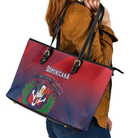 Dominican Republic 2026 Baseball Leather Tote Bag Coat Of Arms Gradient Style - Wonder Print Shop