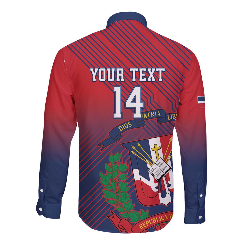 Dominican Republic 2026 Baseball Custom Long Sleeve Button Shirt Coat Of Arms Gradient Style - Wonder Print Shop