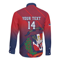 Dominican Republic 2026 Baseball Custom Long Sleeve Button Shirt Coat Of Arms Gradient Style - Wonder Print Shop