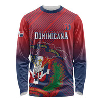 Dominican Republic 2026 Baseball Custom Long Sleeve Shirt Coat Of Arms Gradient Style - Wonder Print Shop