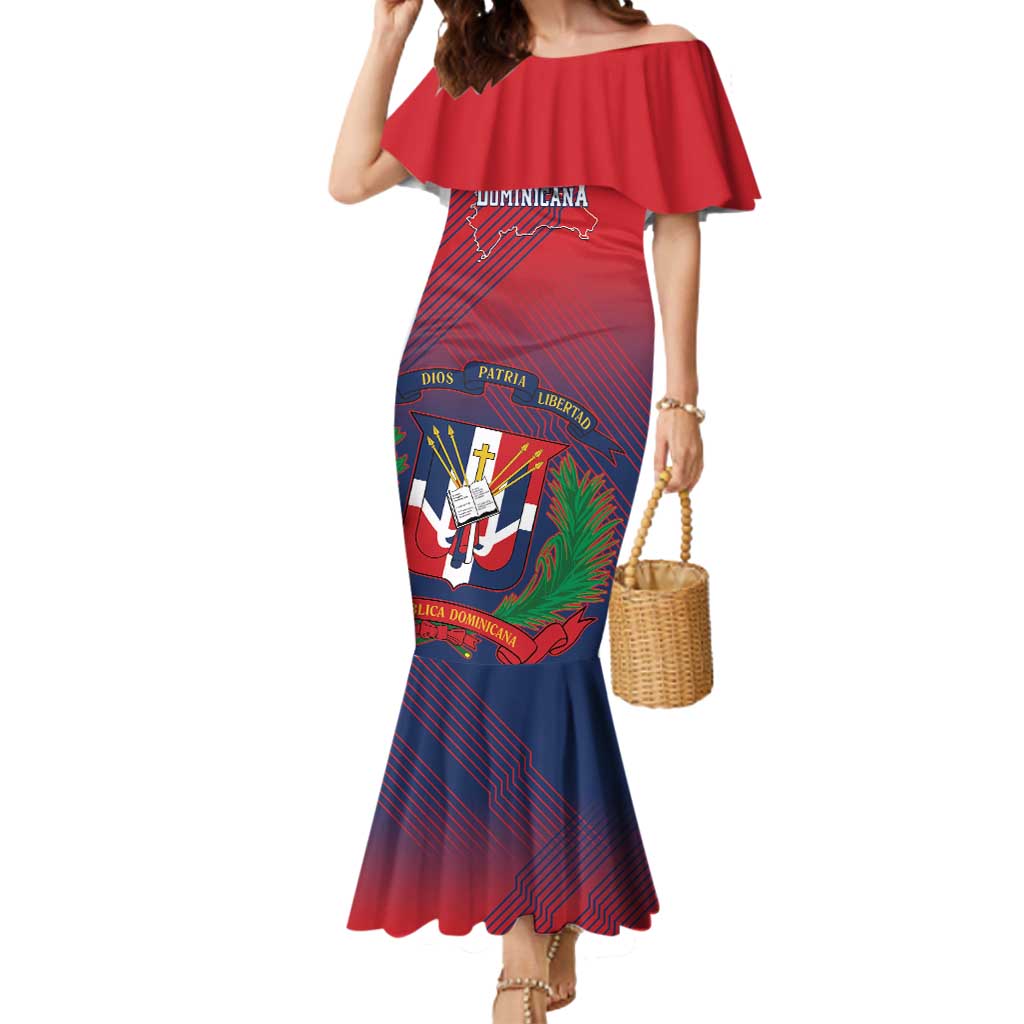 Dominican Republic 2026 Baseball Custom Mermaid Dress Coat Of Arms Gradient Style - Wonder Print Shop