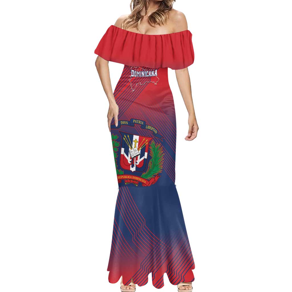 Dominican Republic 2026 Baseball Custom Mermaid Dress Coat Of Arms Gradient Style - Wonder Print Shop