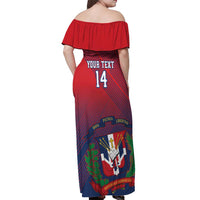 Dominican Republic 2026 Baseball Custom Off Shoulder Maxi Dress Coat Of Arms Gradient Style - Wonder Print Shop