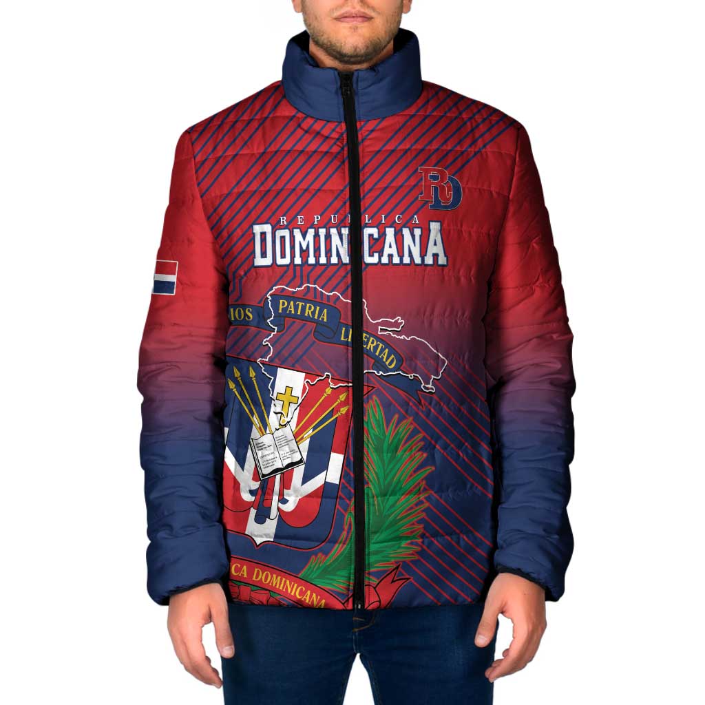 Dominican Republic 2026 Baseball Custom Padded Jacket Coat Of Arms Gradient Style - Wonder Print Shop
