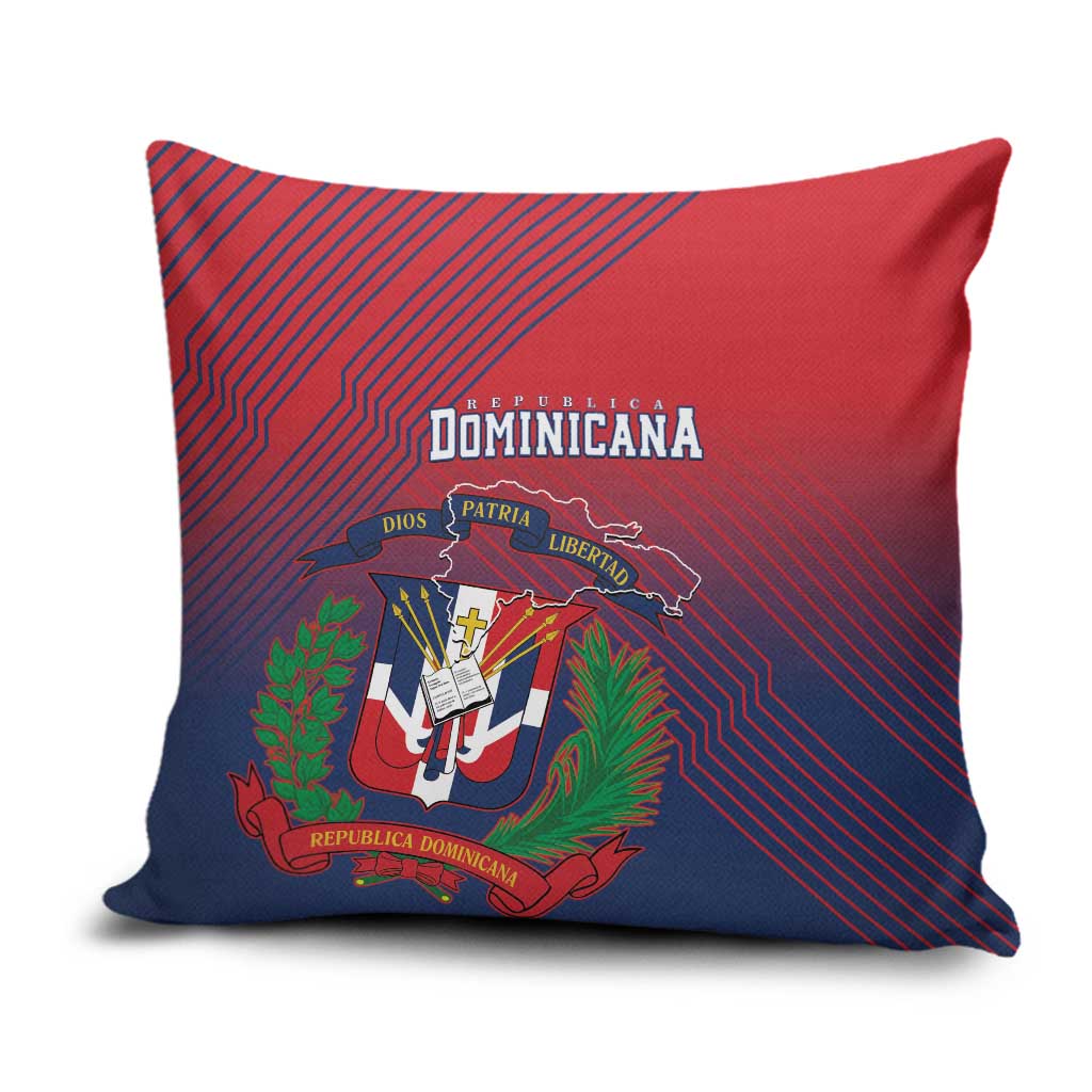 Dominican Republic 2026 Baseball Pillow Cover Coat Of Arms Gradient Style - Wonder Print Shop