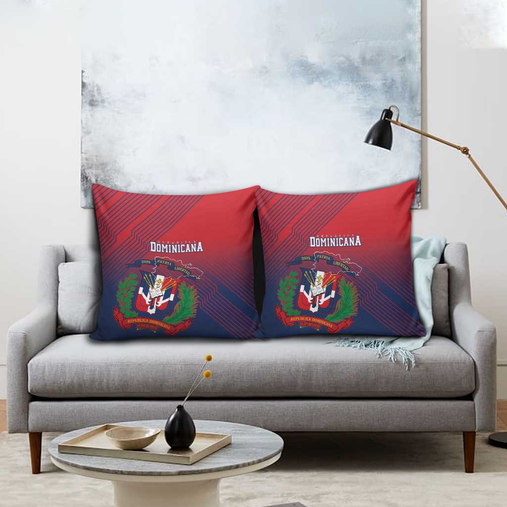 Dominican Republic 2026 Baseball Pillow Cover Coat Of Arms Gradient Style - Wonder Print Shop