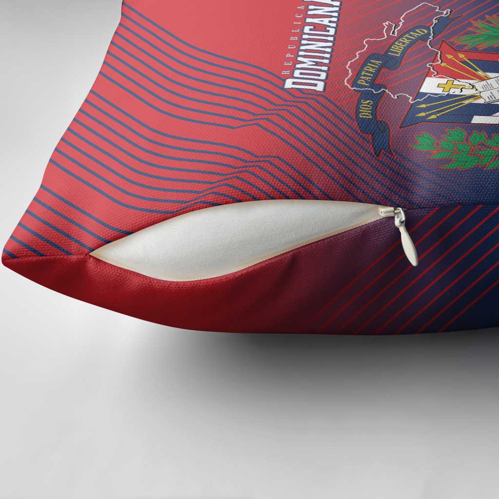 Dominican Republic 2026 Baseball Pillow Cover Coat Of Arms Gradient Style - Wonder Print Shop