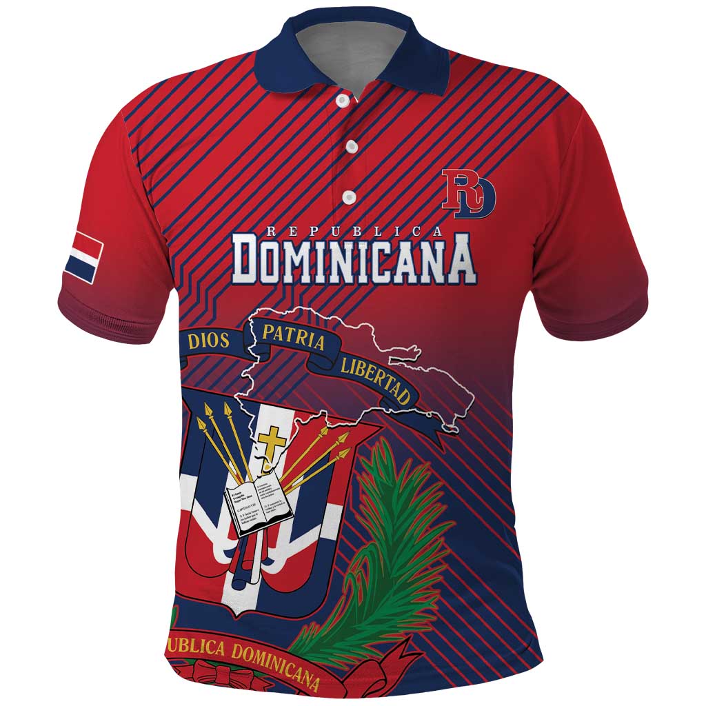 Dominican Republic 2026 Baseball Custom Polo Shirt Coat Of Arms Gradient Style - Wonder Print Shop