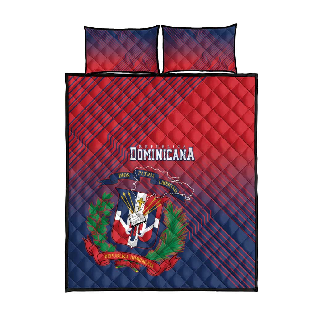 Dominican Republic 2026 Baseball Quilt Bed Set Coat Of Arms Gradient Style - Wonder Print Shop