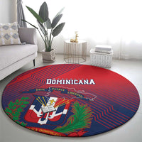 Dominican Republic 2026 Baseball Round Carpet Coat Of Arms Gradient Style - Wonder Print Shop