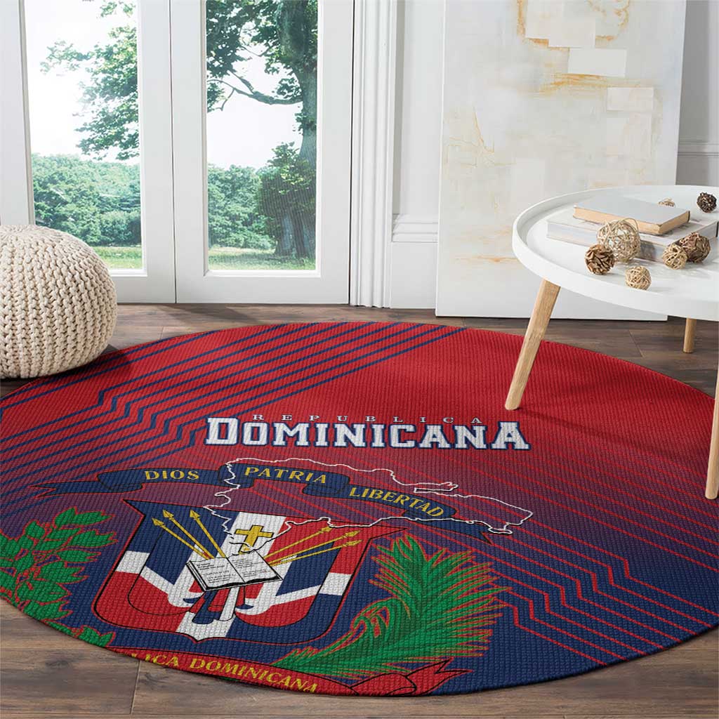 Dominican Republic 2026 Baseball Round Carpet Coat Of Arms Gradient Style - Wonder Print Shop