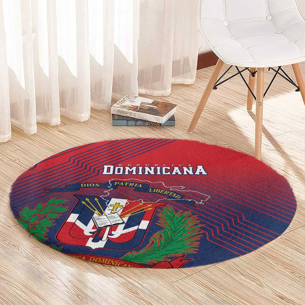Dominican Republic 2026 Baseball Round Carpet Coat Of Arms Gradient Style - Wonder Print Shop