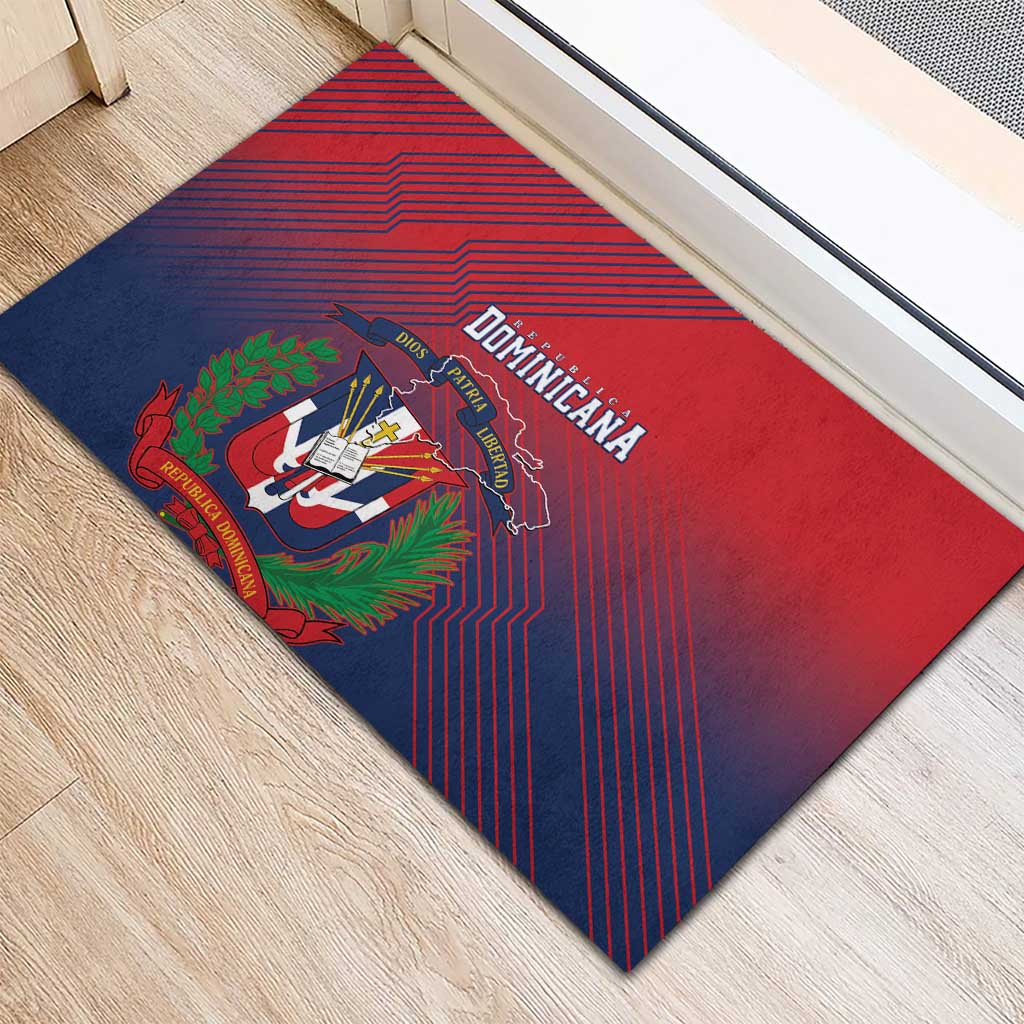 Dominican Republic 2026 Baseball Rubber Doormat Coat Of Arms Gradient Style - Wonder Print Shop