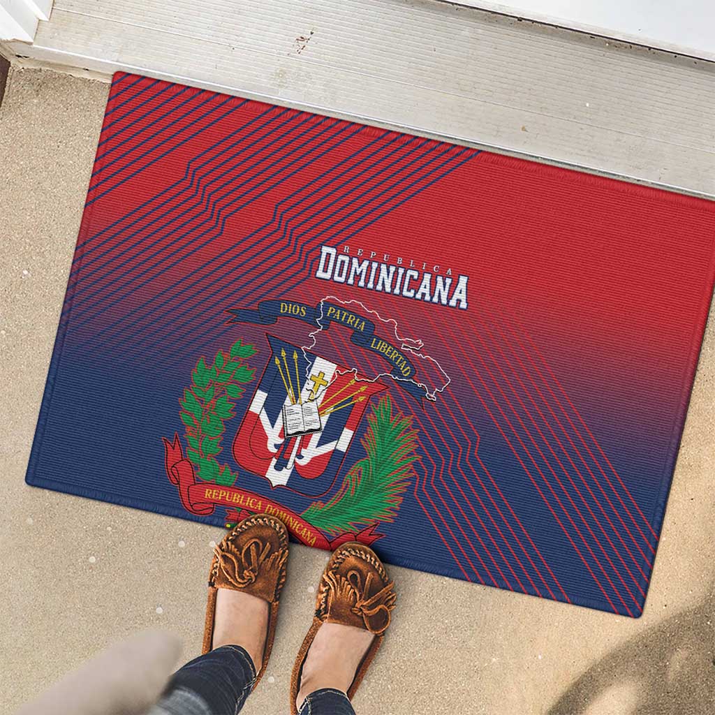 Dominican Republic 2026 Baseball Rubber Doormat Coat Of Arms Gradient Style - Wonder Print Shop