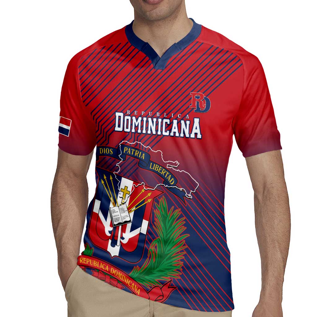 Dominican Republic 2026 Baseball Custom Rugby Jersey Coat Of Arms Gradient Style - Wonder Print Shop
