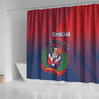 Dominican Republic 2026 Baseball Shower Curtain Coat Of Arms Gradient Style - Wonder Print Shop