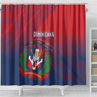Dominican Republic 2026 Baseball Shower Curtain Coat Of Arms Gradient Style - Wonder Print Shop