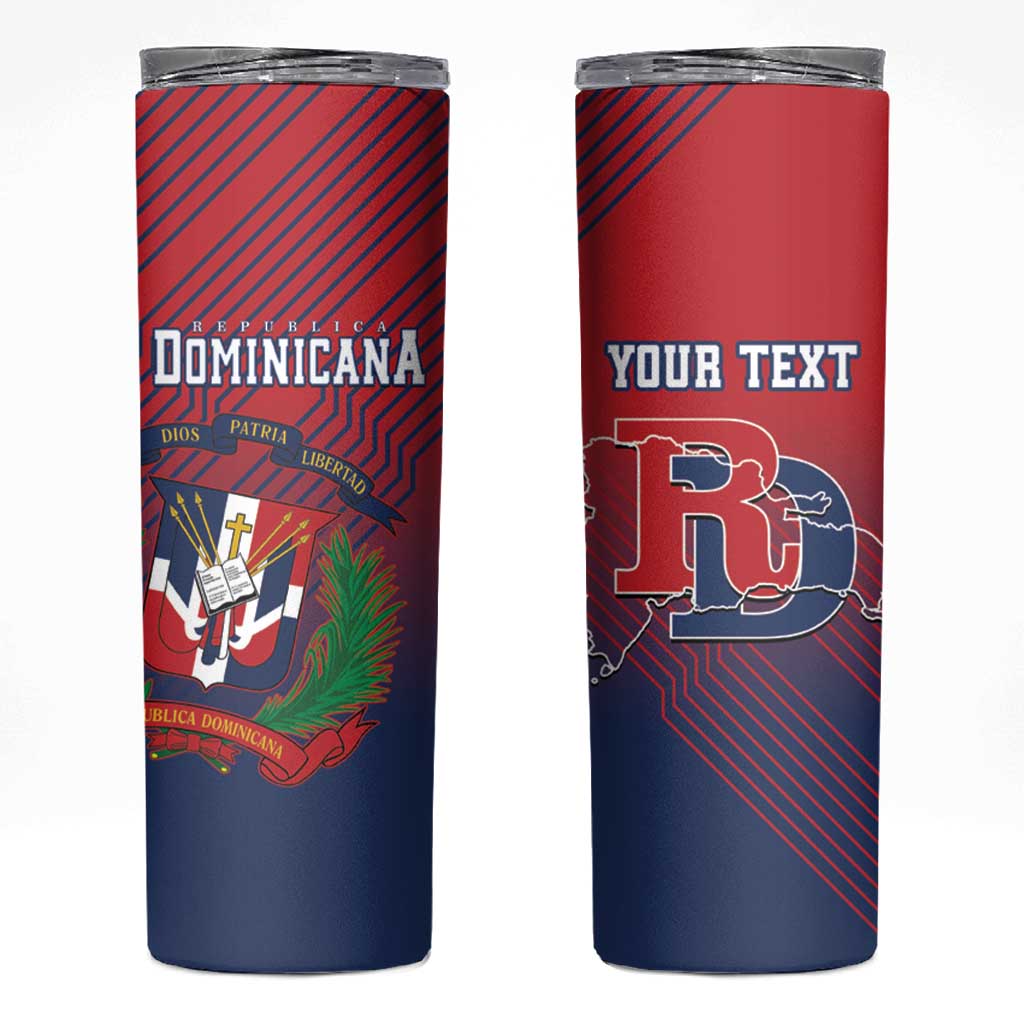Dominican Republic 2026 Baseball Custom Skinny Tumbler Coat Of Arms Gradient Style - Wonder Print Shop