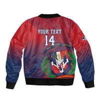 Dominican Republic 2026 Baseball Custom Sleeve Zip Bomber Jacket Coat Of Arms Gradient Style - Wonder Print Shop