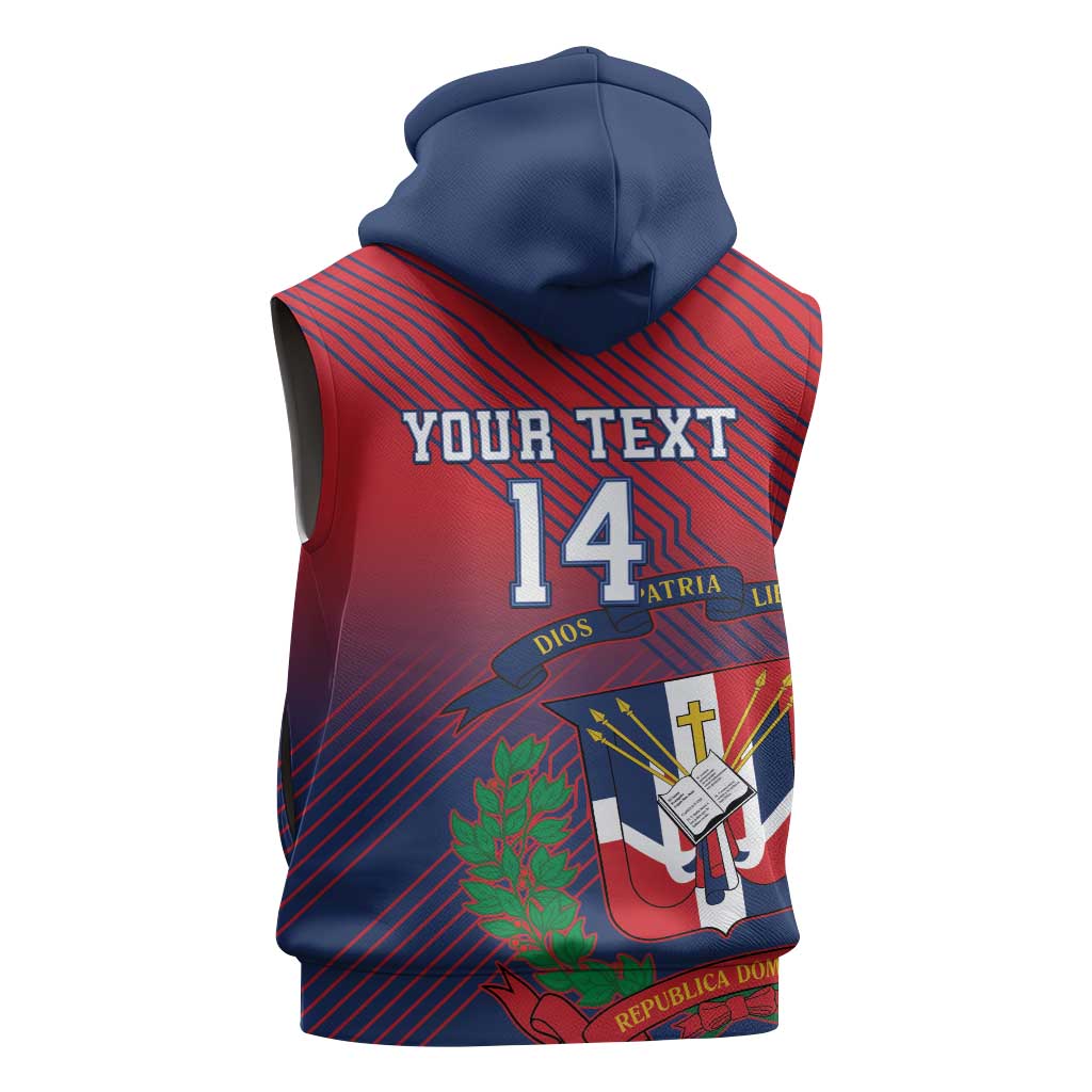 Dominican Republic 2026 Baseball Custom Sleeveless Hoodie Coat Of Arms Gradient Style - Wonder Print Shop