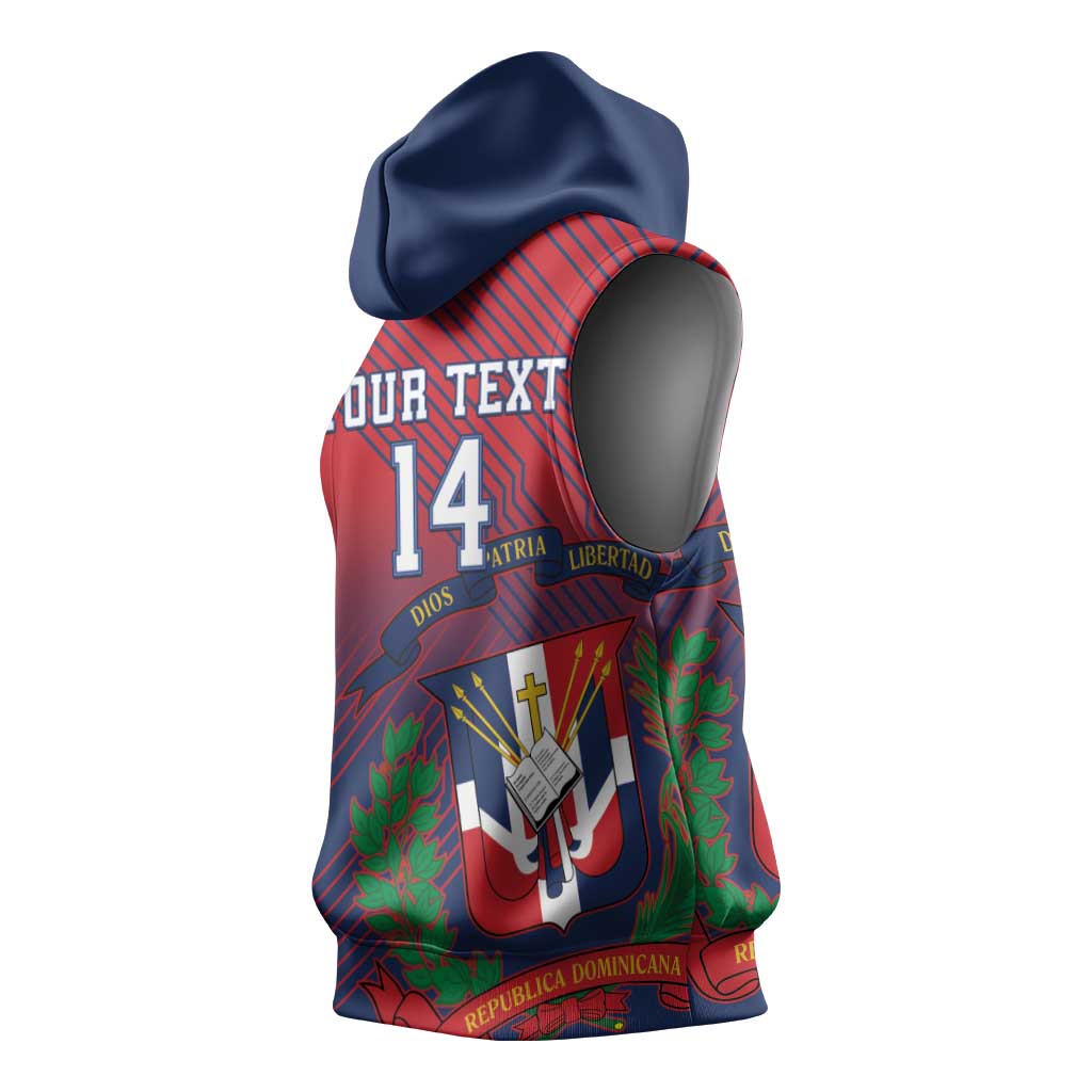 Dominican Republic 2026 Baseball Custom Sleeveless Hoodie Coat Of Arms Gradient Style - Wonder Print Shop