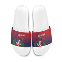 Dominican Republic 2026 Baseball Slide Sandals Coat Of Arms Gradient Style - Wonder Print Shop