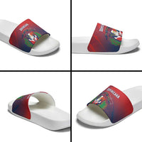 Dominican Republic 2026 Baseball Slide Sandals Coat Of Arms Gradient Style - Wonder Print Shop