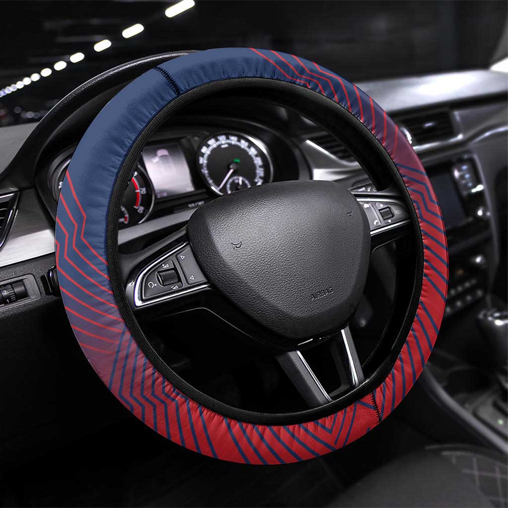 Dominican Republic 2026 Baseball Steering Wheel Cover Coat Of Arms Gradient Style - Wonder Print Shop