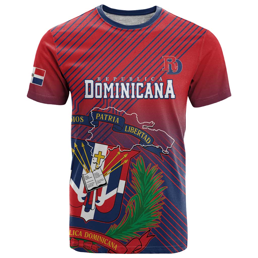 Dominican Republic 2026 Baseball Custom T Shirt Coat Of Arms Gradient Style - Wonder Print Shop