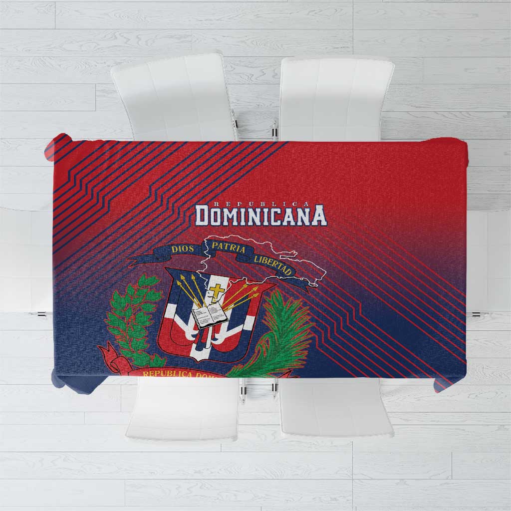 Dominican Republic 2026 Baseball Tablecloth Coat Of Arms Gradient Style - Wonder Print Shop