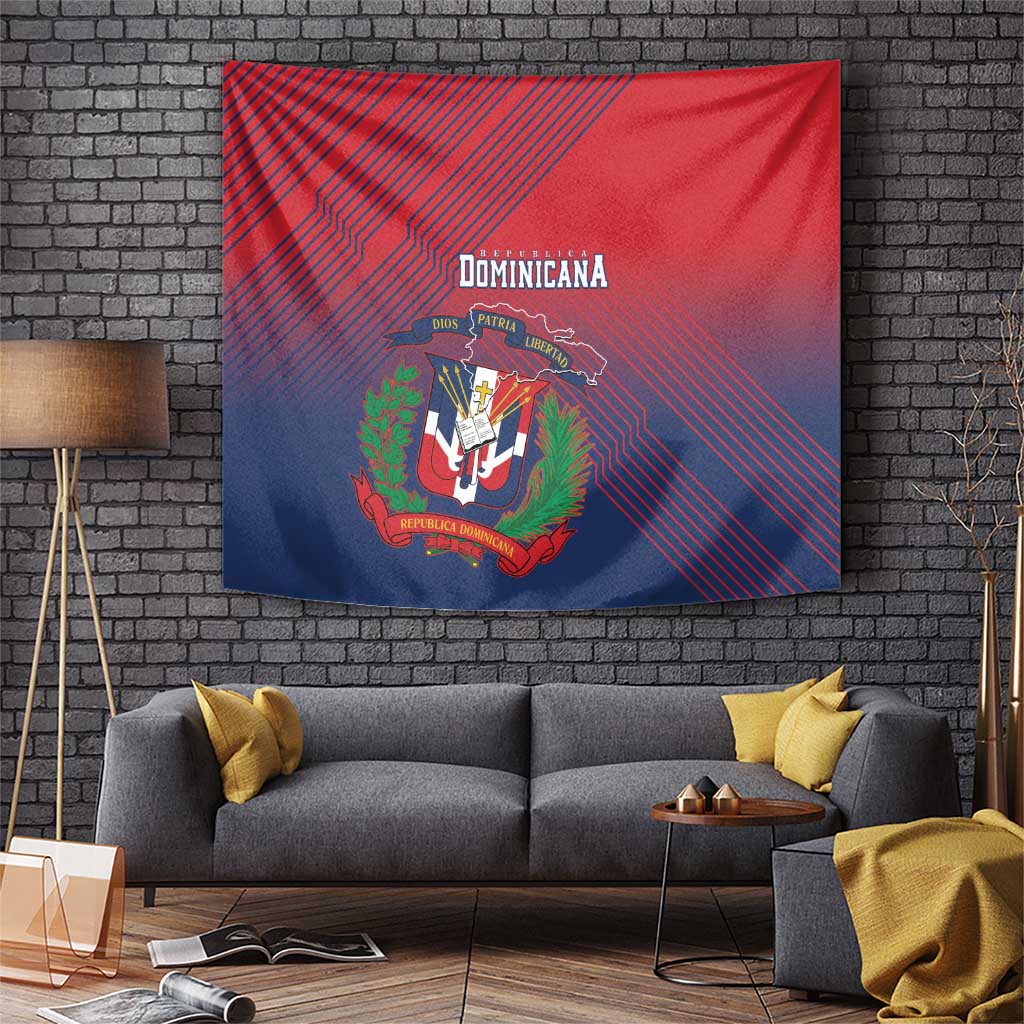 Dominican Republic 2026 Baseball Tapestry Coat Of Arms Gradient Style - Wonder Print Shop