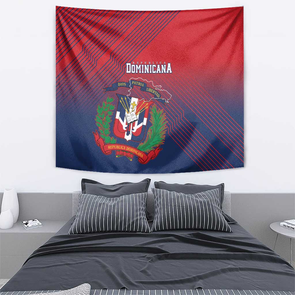 Dominican Republic 2026 Baseball Tapestry Coat Of Arms Gradient Style - Wonder Print Shop