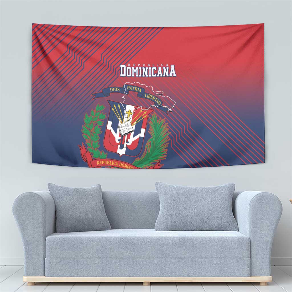 Dominican Republic 2026 Baseball Tapestry Coat Of Arms Gradient Style - Wonder Print Shop