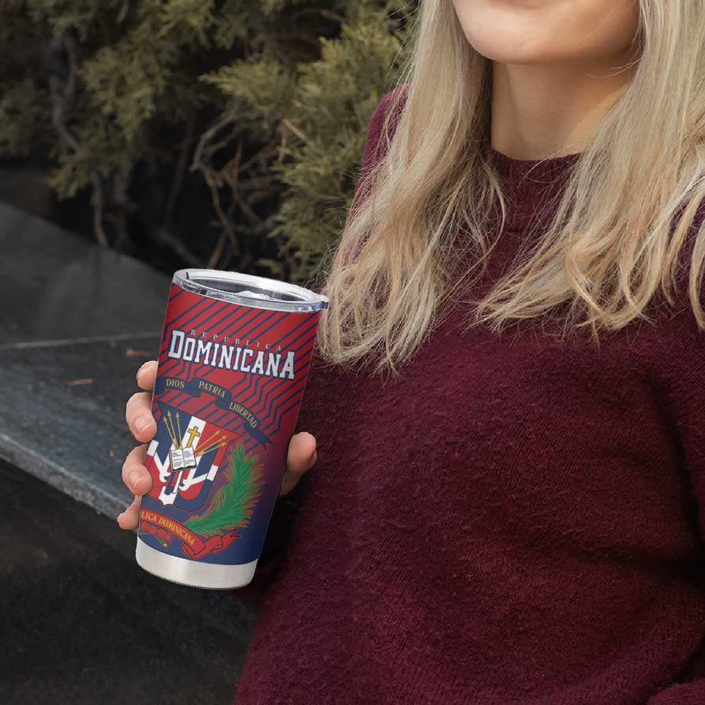 Dominican Republic 2026 Baseball Custom Tumbler Cup Coat Of Arms Gradient Style - Wonder Print Shop