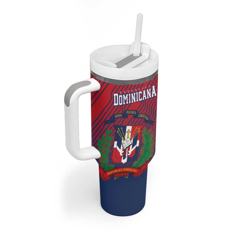 Dominican Republic 2026 Baseball Custom Tumbler With Handle Coat Of Arms Gradient Style - Wonder Print Shop