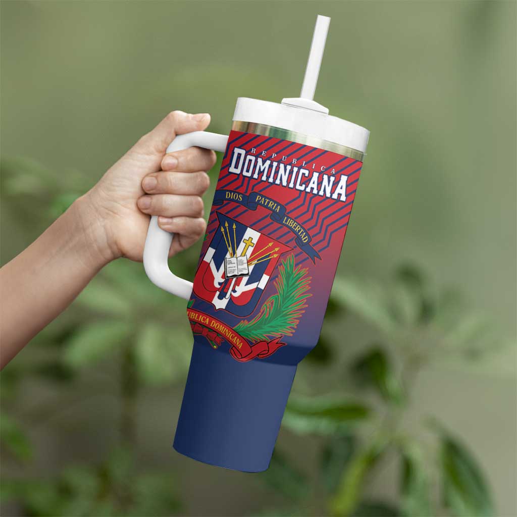 Dominican Republic 2026 Baseball Custom Tumbler With Handle Coat Of Arms Gradient Style - Wonder Print Shop