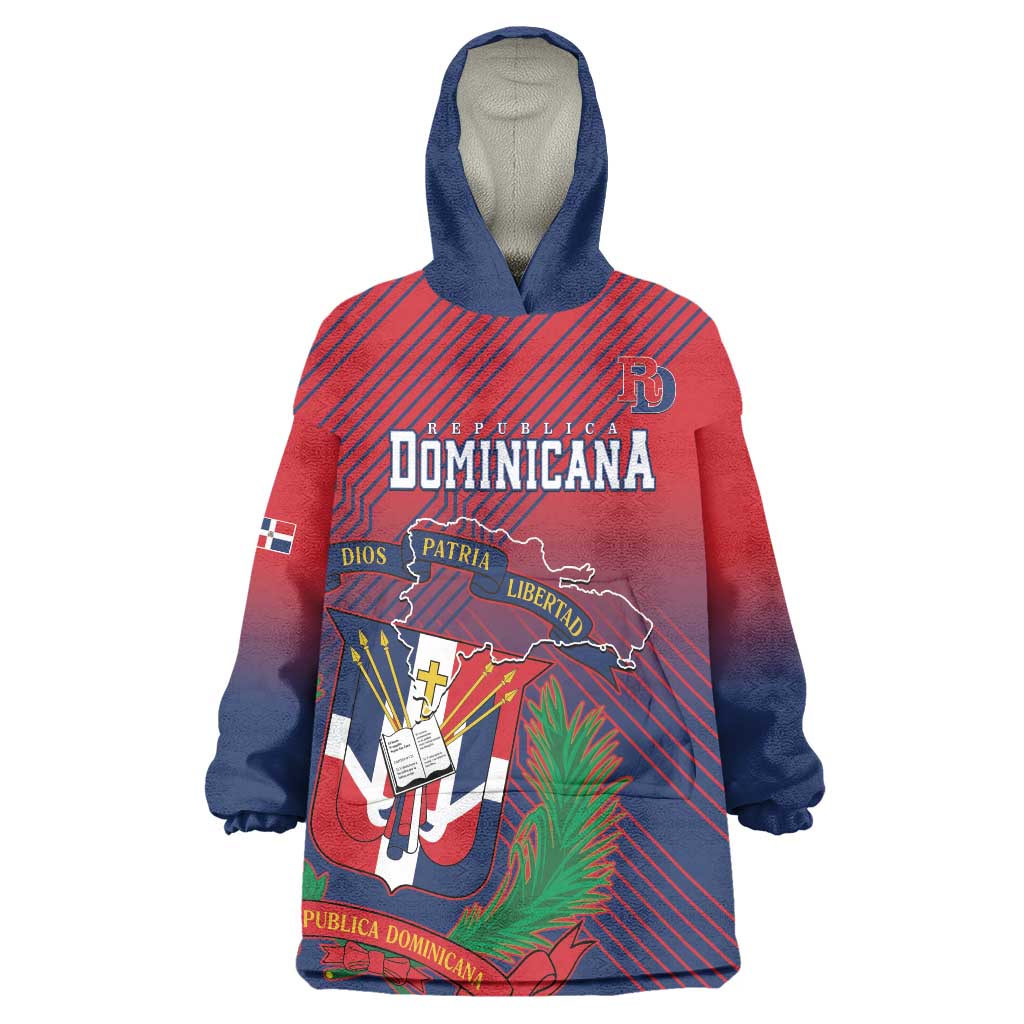 Dominican Republic 2026 Baseball Custom Wearable Blanket Hoodie Coat Of Arms Gradient Style - Wonder Print Shop