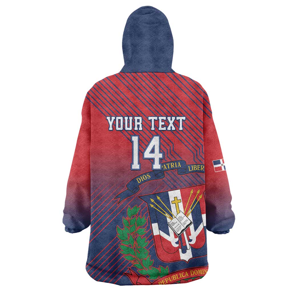 Dominican Republic 2026 Baseball Custom Wearable Blanket Hoodie Coat Of Arms Gradient Style - Wonder Print Shop
