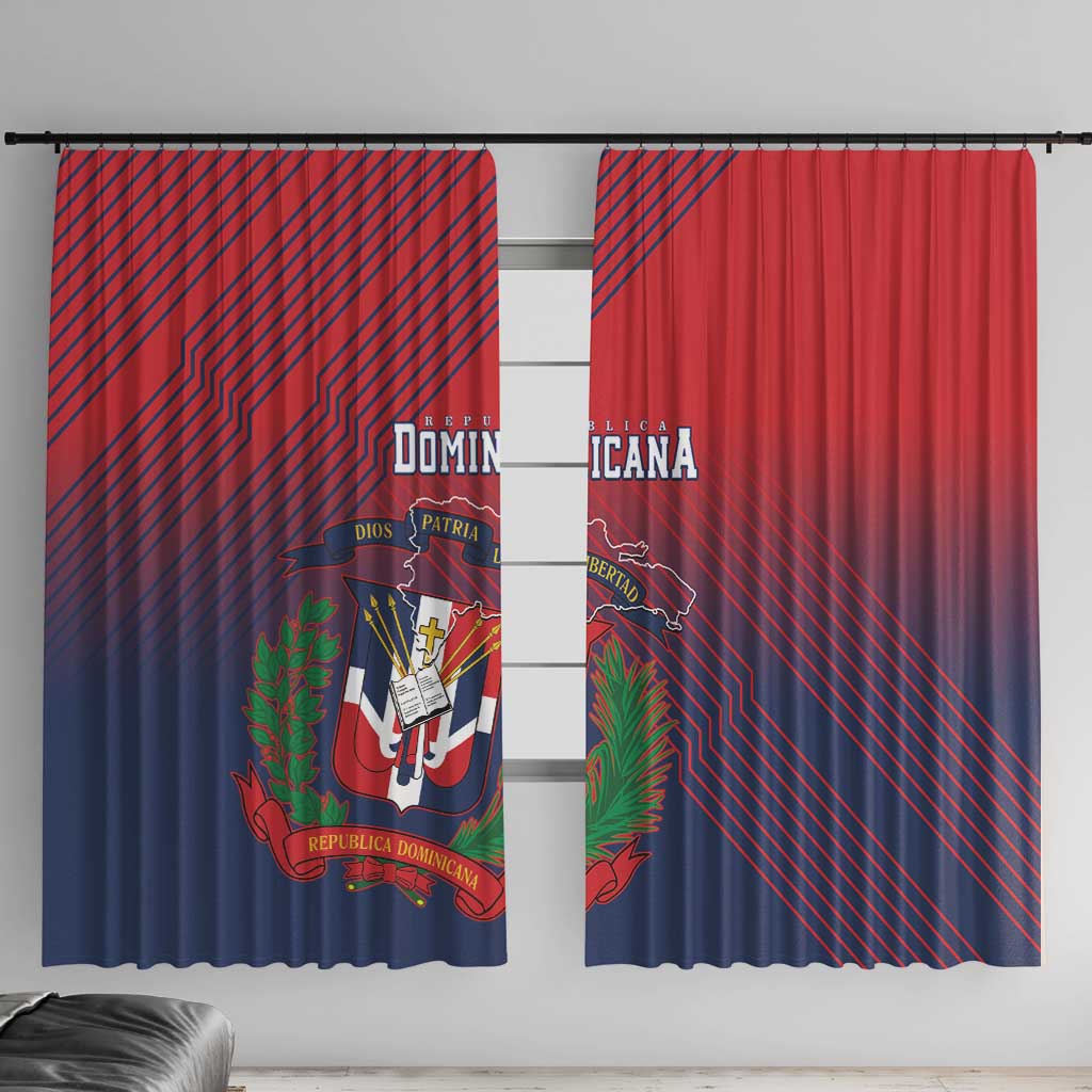 Dominican Republic 2026 Baseball Window Curtain Coat Of Arms Gradient Style - Wonder Print Shop